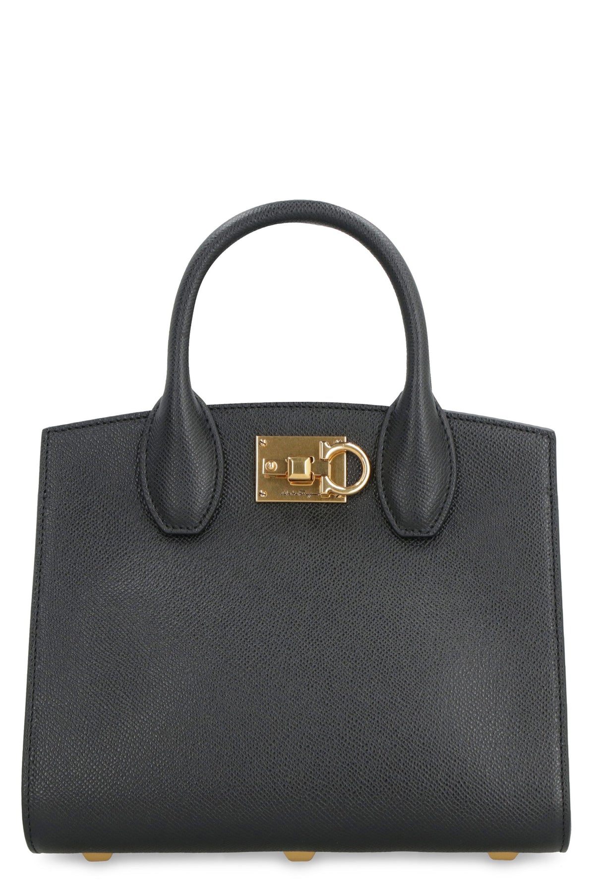 Ferragamo Women's Studio Box Leather Mini Handbag in Black | 211424 Color 750036