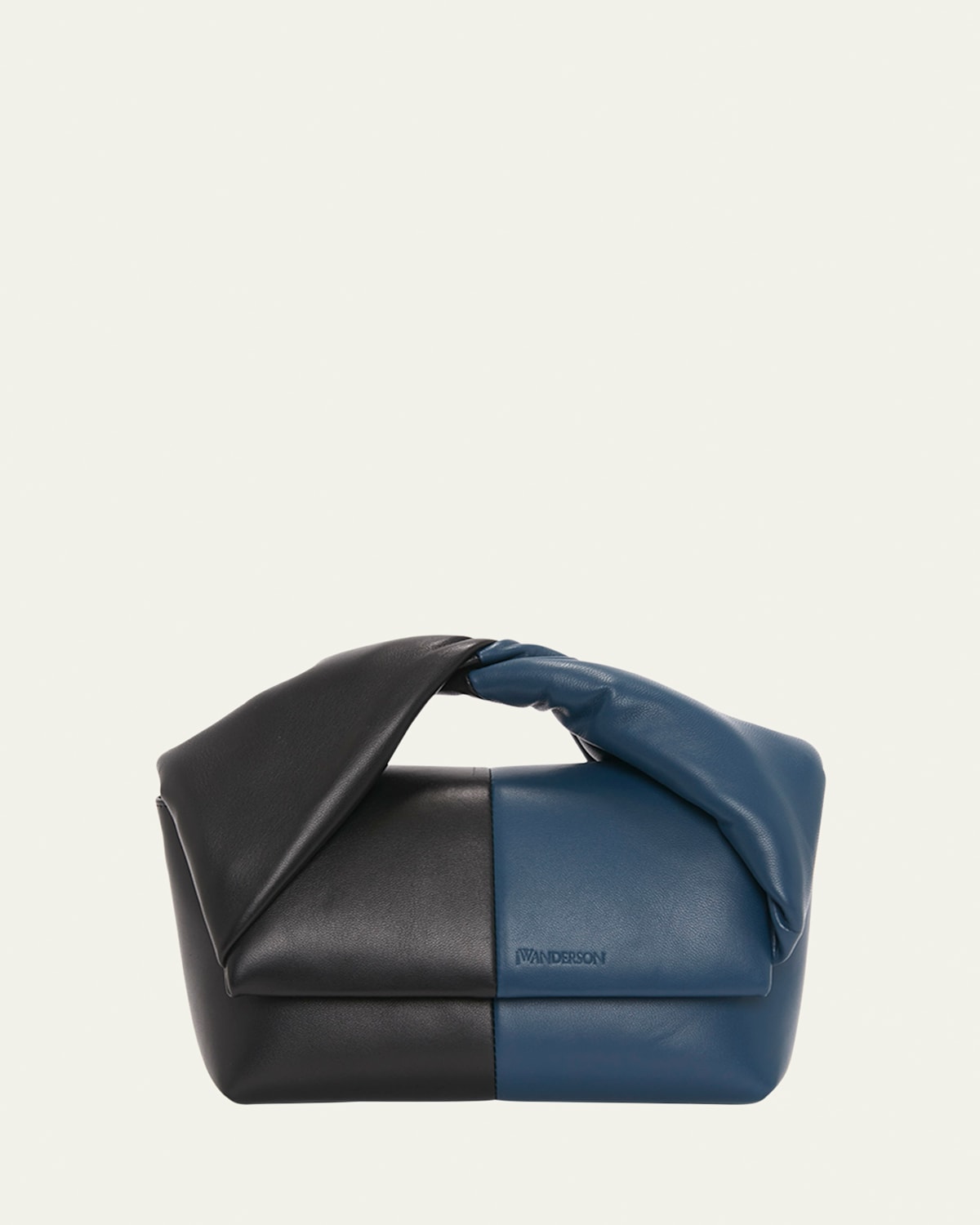 Jw Anderson Twister Midi Bicolor Leather Top-Handle Bag