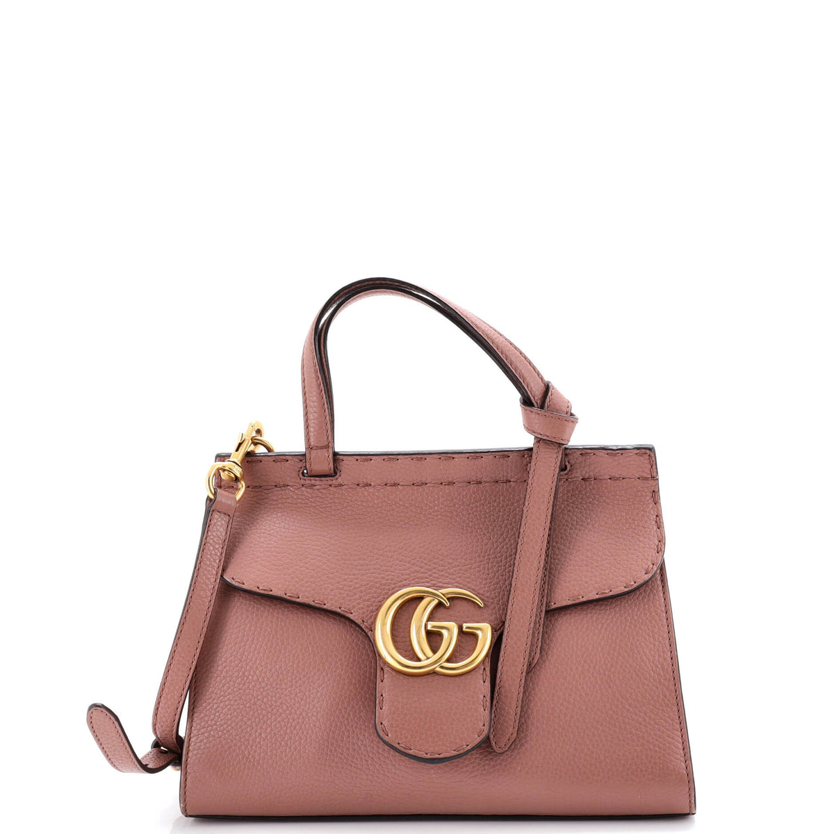 Gucci GUCCI GG Marmont Top Handle Bag Leather Mini