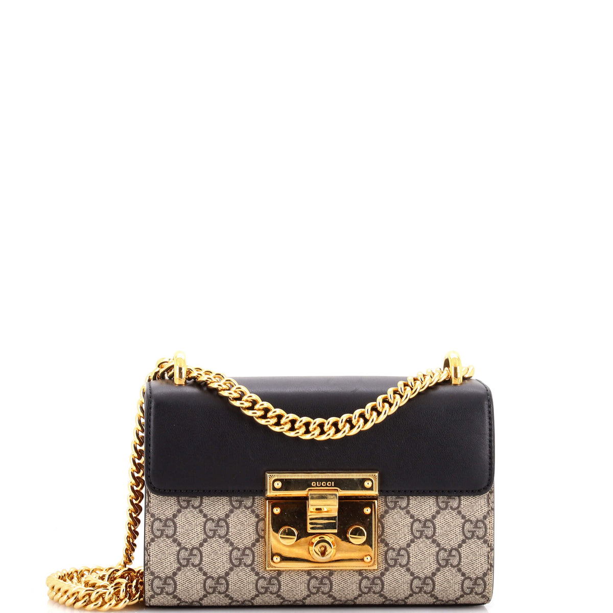 Gucci GUCCI Padlock Shoulder Bag GG Coated Canvas and Leather Small