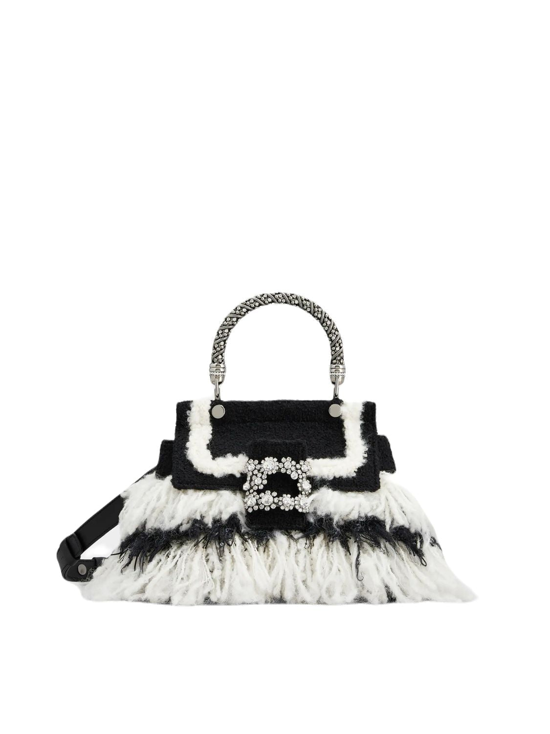 Roger Vivier Women's Viv'flo Jewel Mini Bag in White/Black | RBWAMAAE1R3TPFB Color I24999