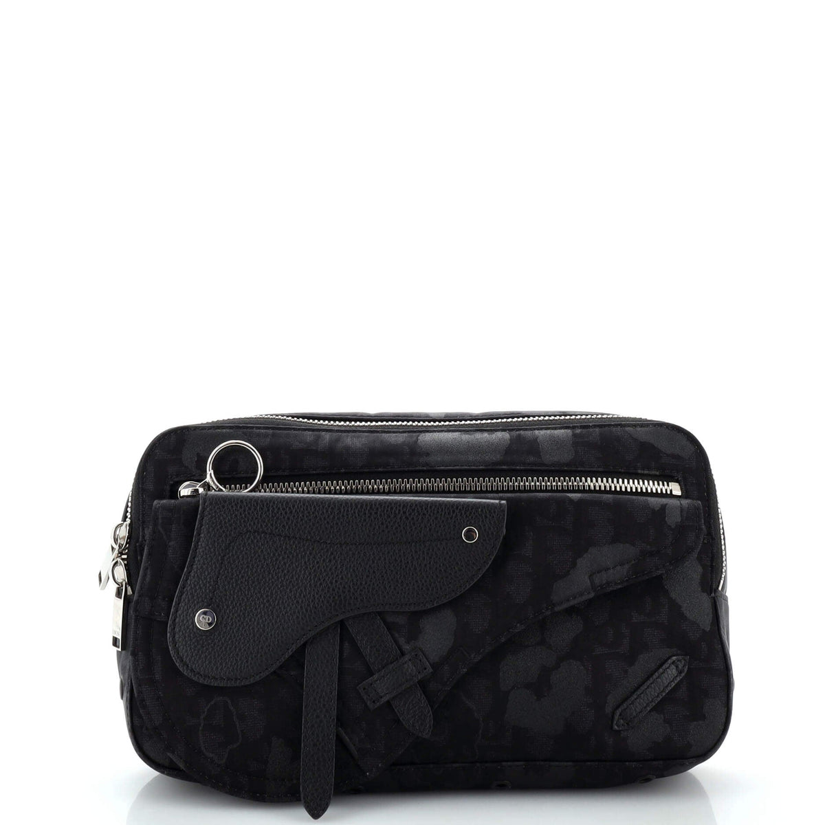 Christian Dior Saddle Sling Bag Leopard Printed Oblique Canvas with Leather