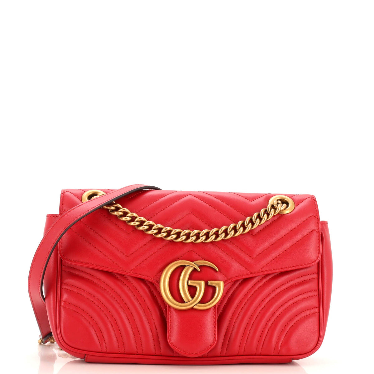 Gucci GUCCI GG Marmont Flap Bag Matelasse Leather Small