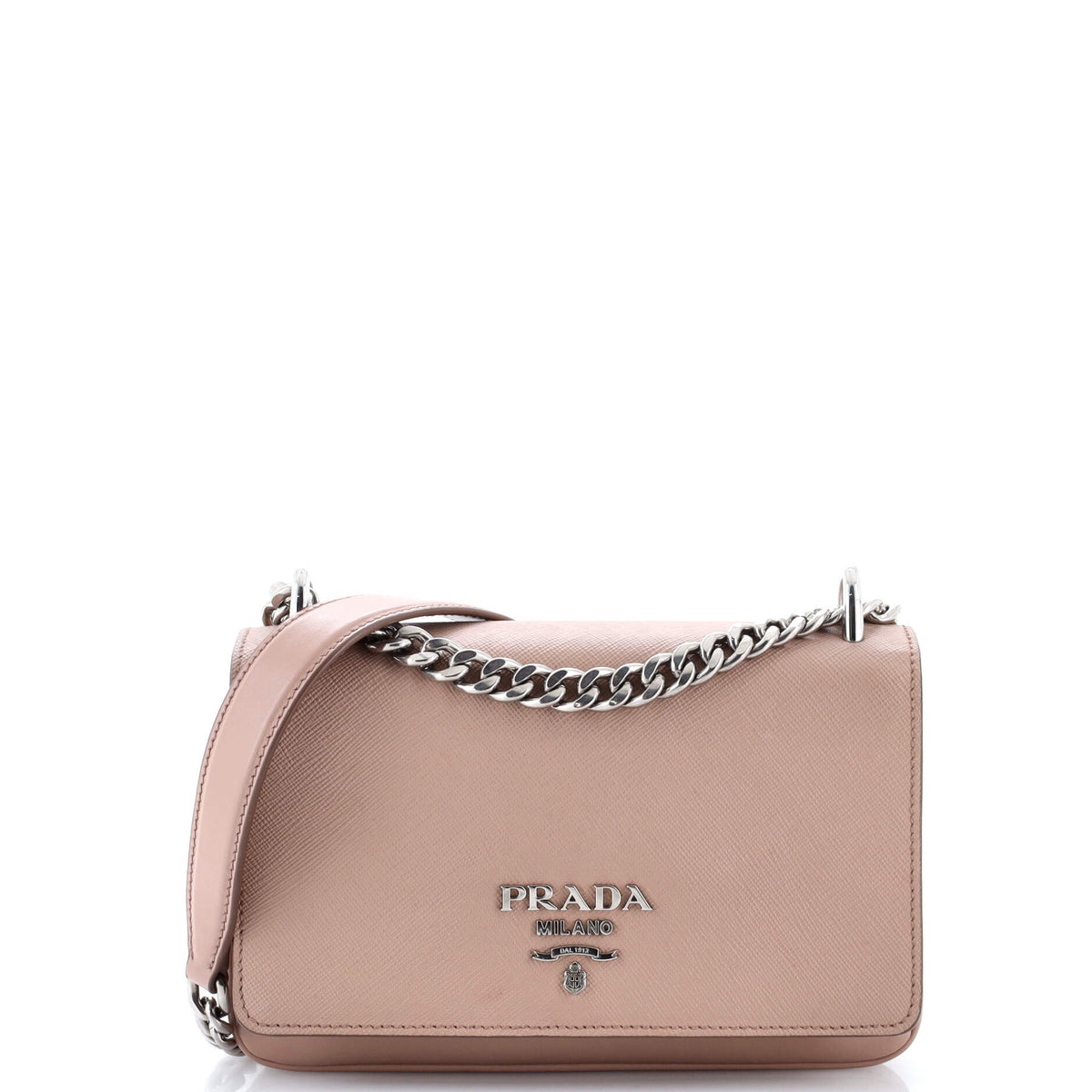 Prada PRADA Chain Flap Crossbody Bag Saffiano and Soft Calf Small