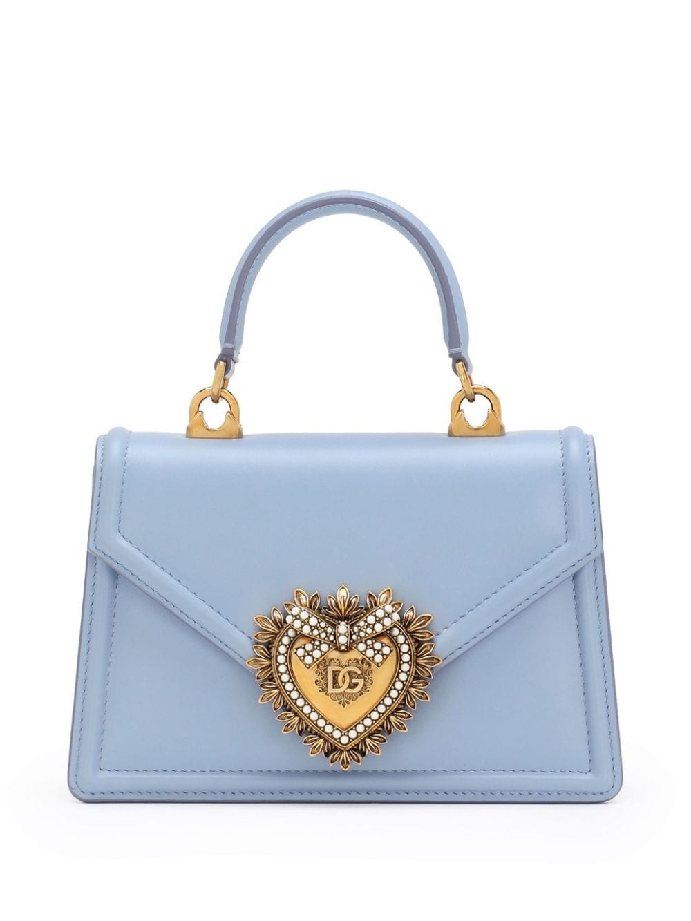 Dolce & Gabbana Women's Devotion Small Leather Handbag in Clear Blue | Size UNI | BB6711AV89380789