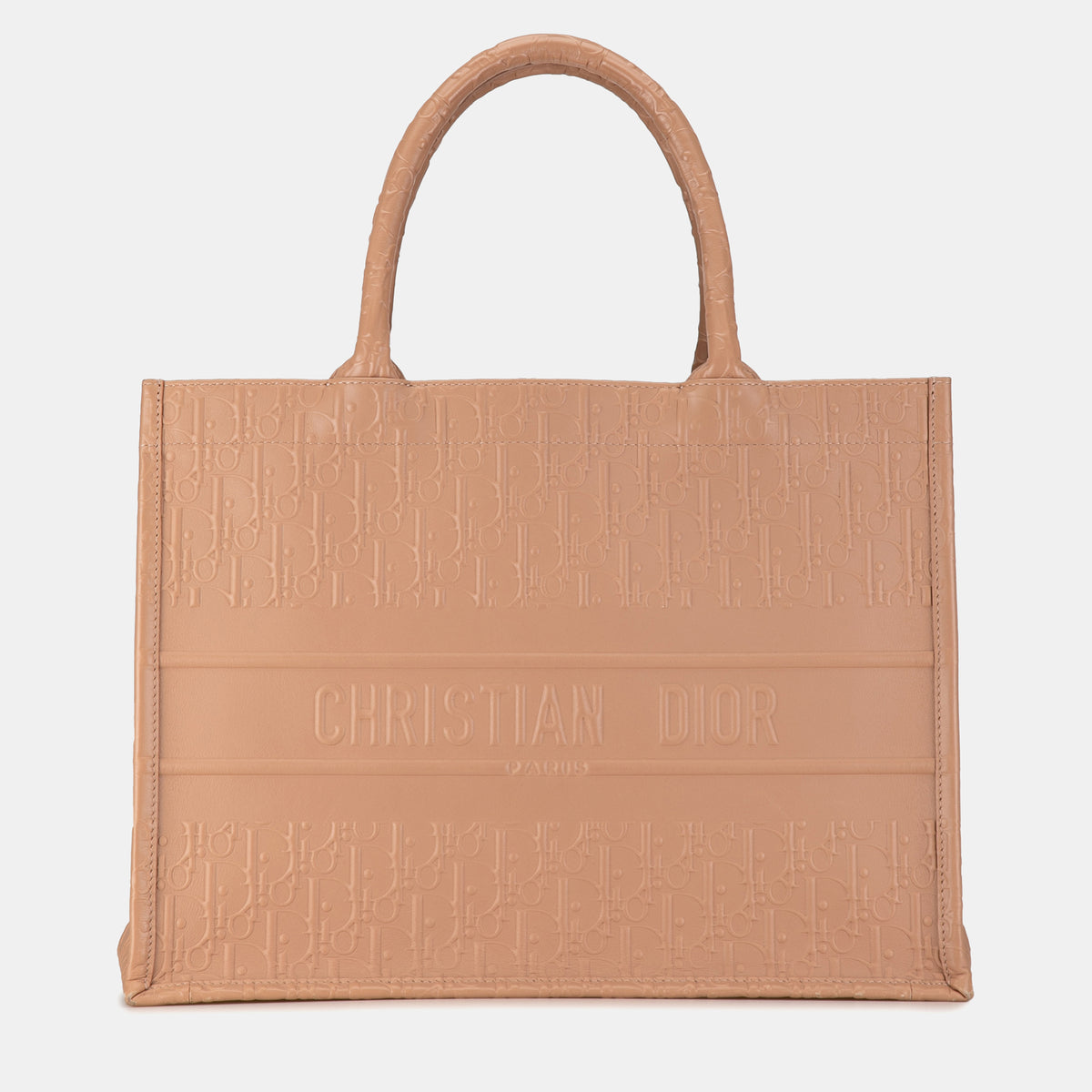 Dior Medium Oblique Embossed Leather Book Tote