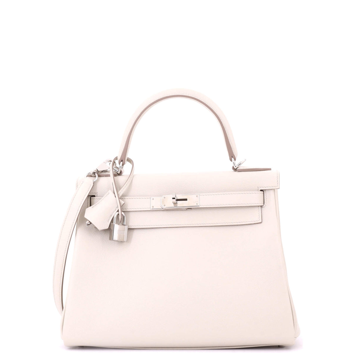 Herm?s Kelly Handbag Light Evercolor with Palladium Hardware 28