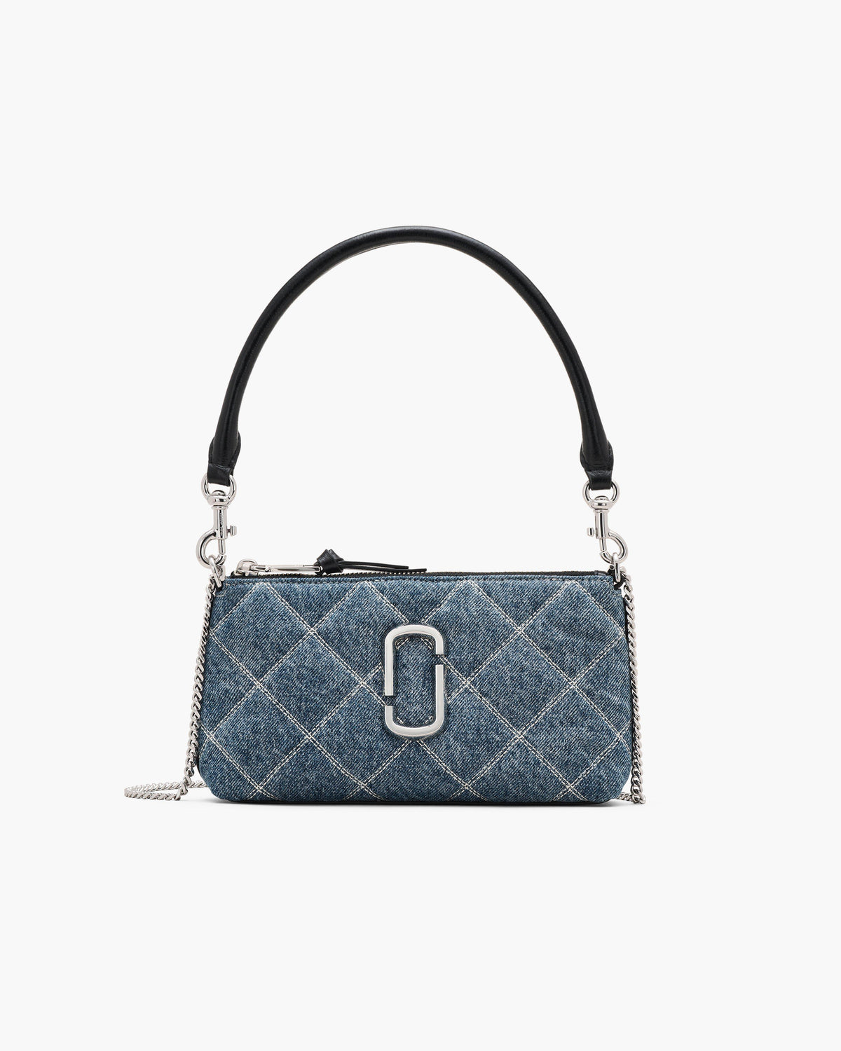 Marc Jacobs Marc Jacobs The Quilted Denim Snapshot Convertible Shoulder Bag in Light Wash Indigo