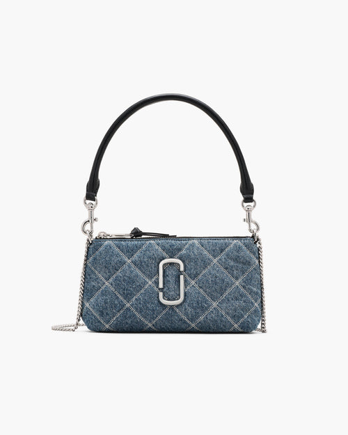 Marc Jacobs The Quilted Denim Snapshot Convertible Shoulder Bag in Light Wash Indigo