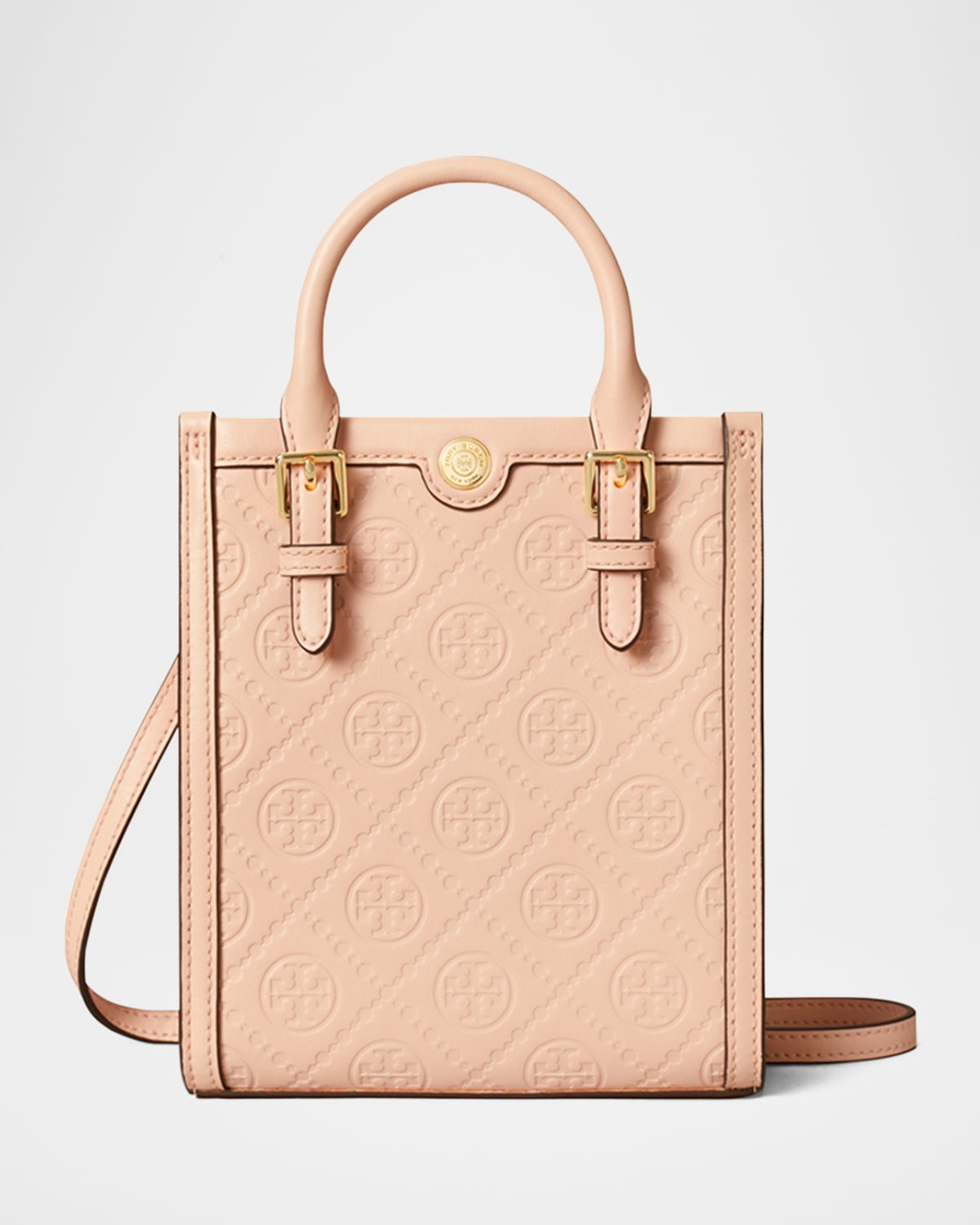 Tory Burch Mini T Monogram Leather North-South Tote Bag