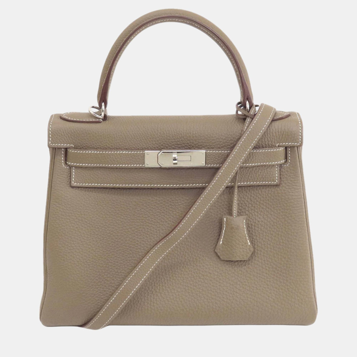 Hermès Etoupe Togo Kelly 28 Handbag