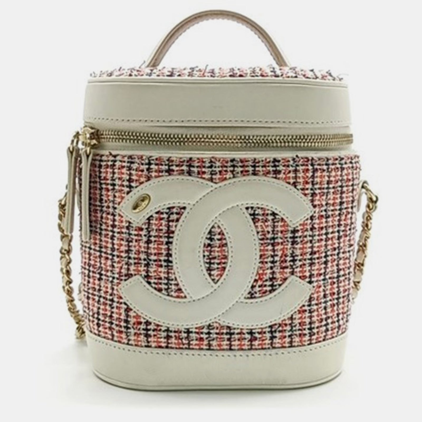 Chanel Multicolor Tweed and Leather Vanity Shoulder Bag