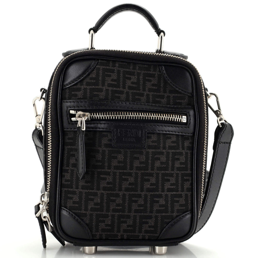 FENDI Trolley Crossbody Bag Recycled Fabric Jacquard Mini