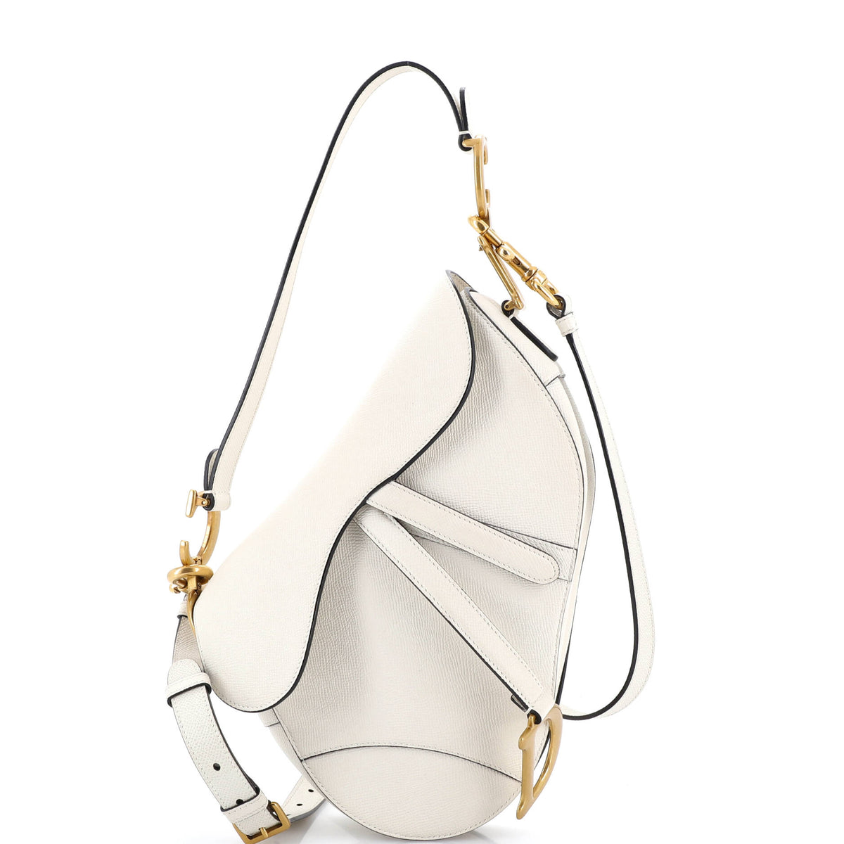 Christian Dior Saddle Handbag Leather Medium