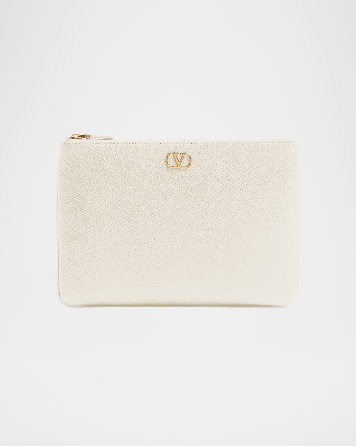Valentino VLOGO Medium Leather Flat Pouch Bag