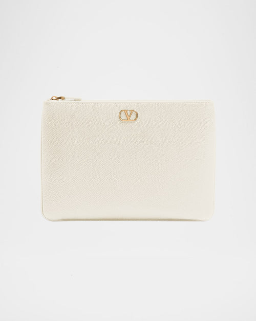VLOGO Medium Leather Flat Pouch Bag