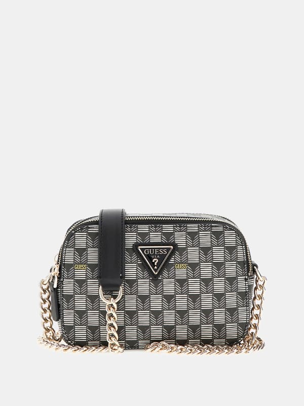 Guess G Wave Geometric-Print Mini Crossbody