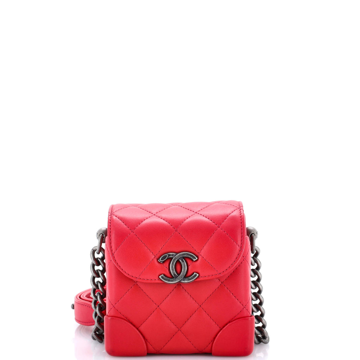 Chanel CHANEL Trunk-Like Crossbody Bag Quilted Lambskin Mini