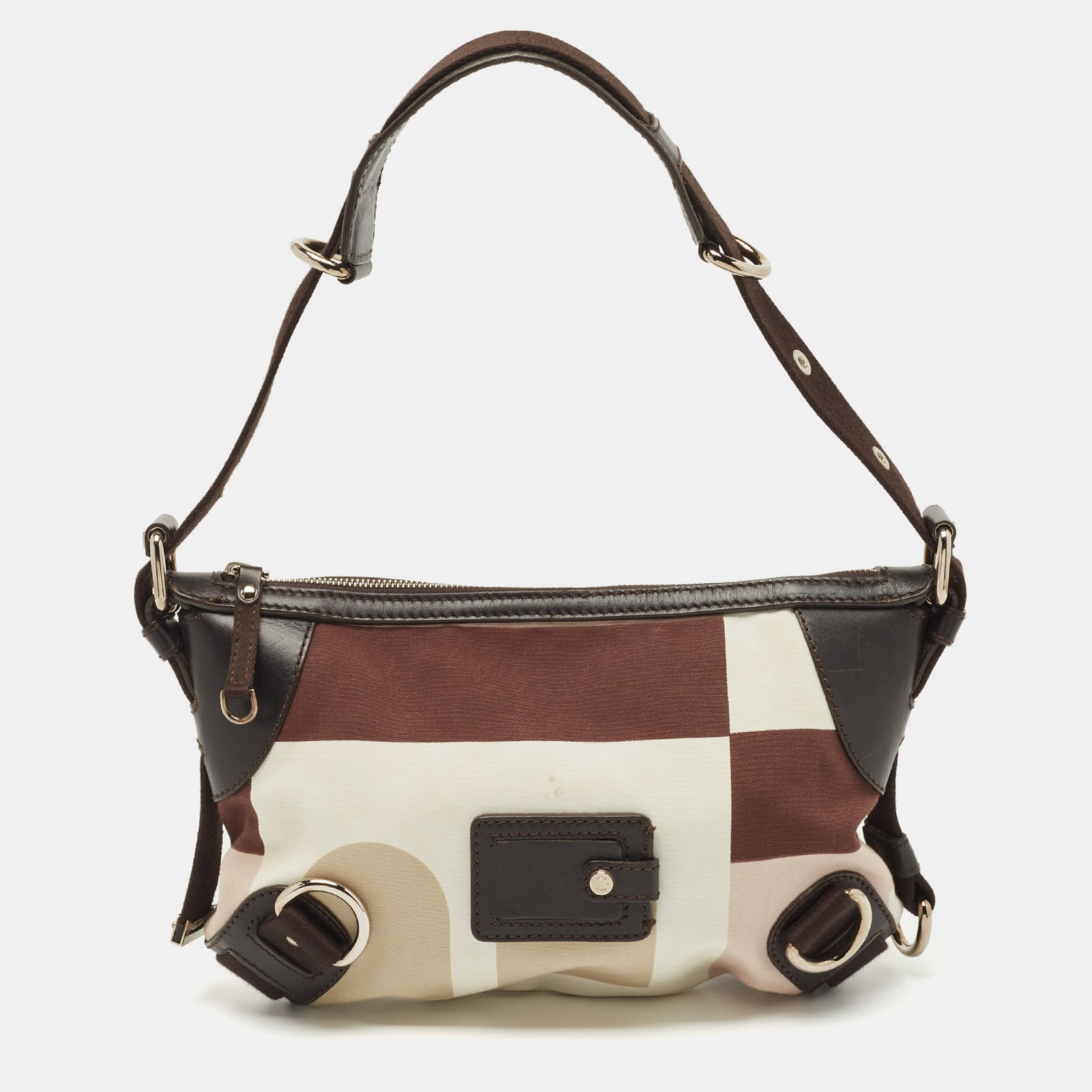 Bally Multicolor Canvas and Leather Shoulder Bag