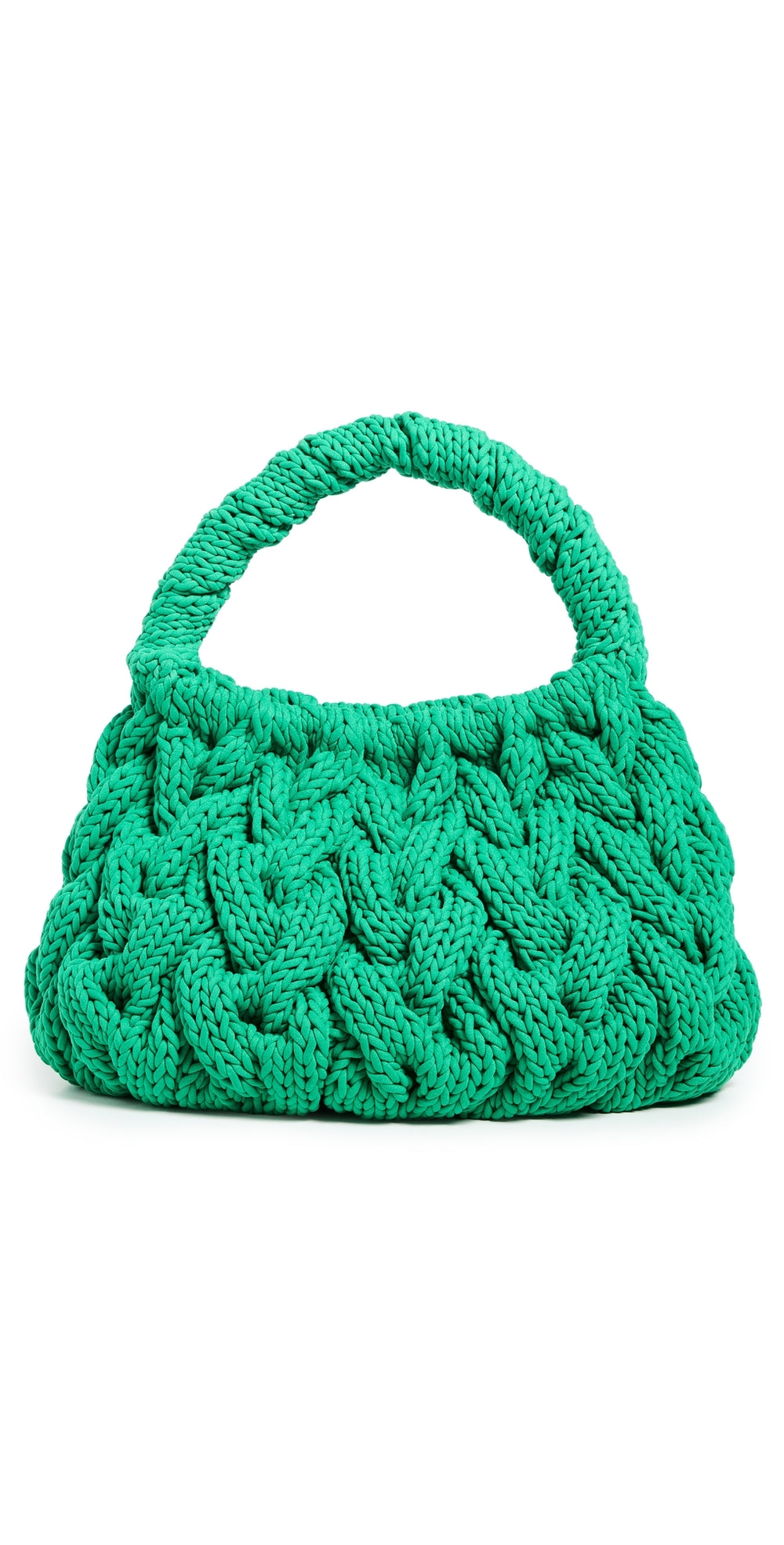 Cable Knit Bag Green One Size