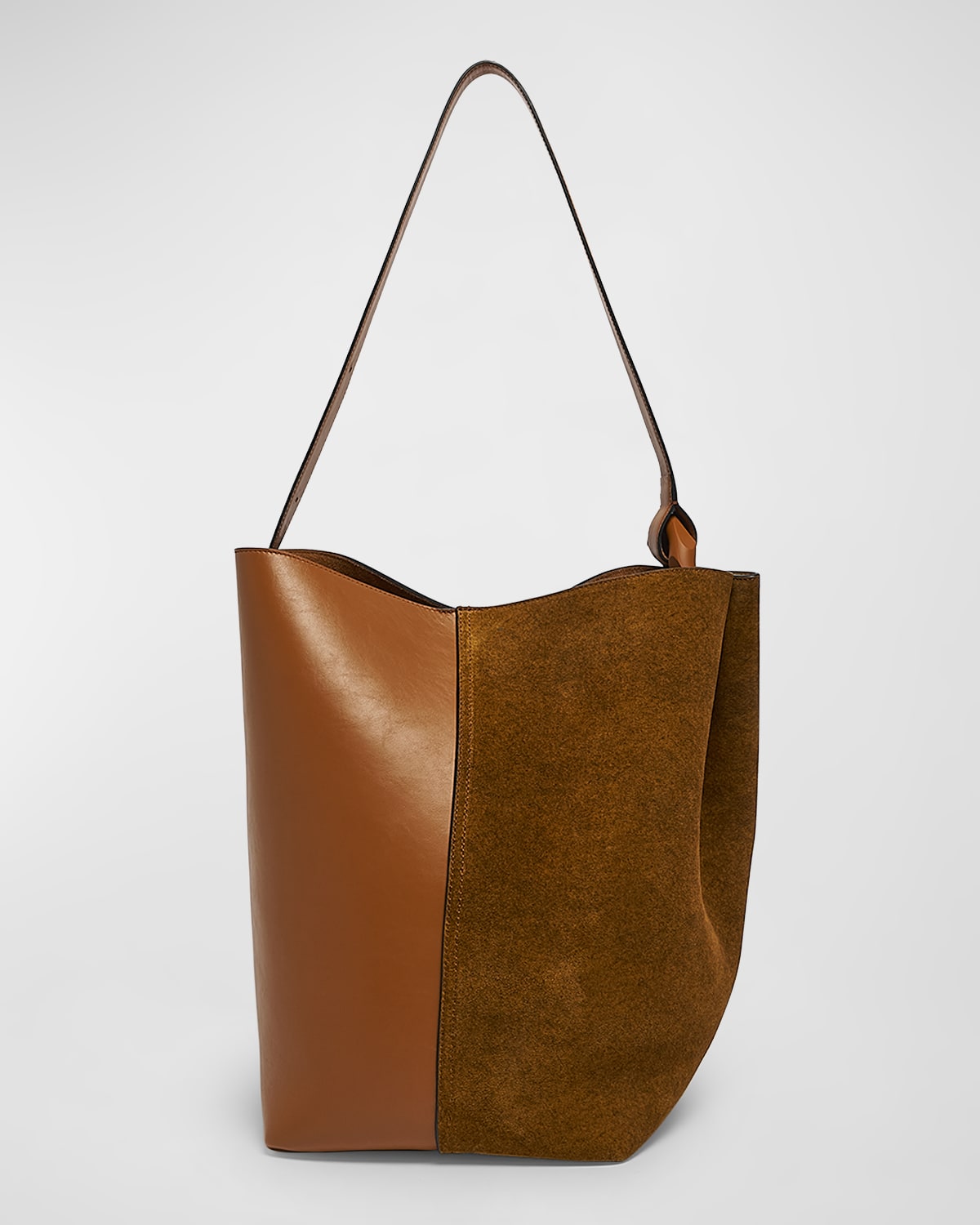 Jw Anderson Corner Large Suede & Leather Bucket Bag