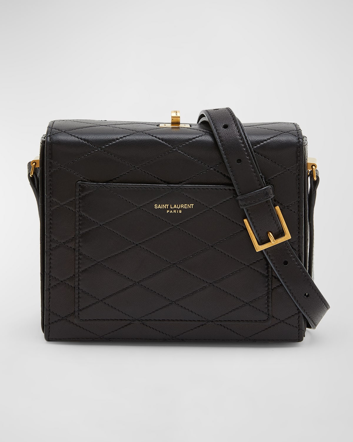 Saint Laurent Mini Square Crossbody Bag in Quilted Leather