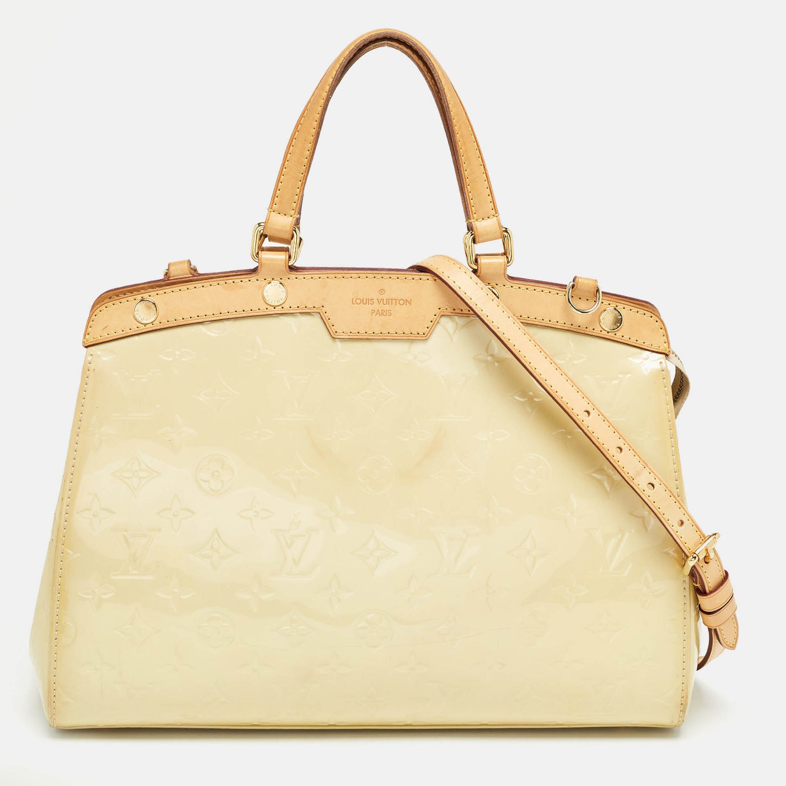 Louis Vuitton Sac Brea MM en vernis monogramme citrine