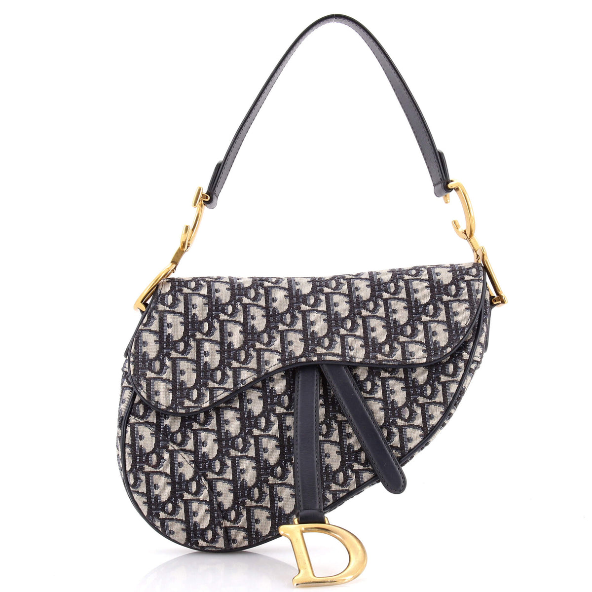 Christian Dior Saddle Handbag Oblique Canvas Medium
