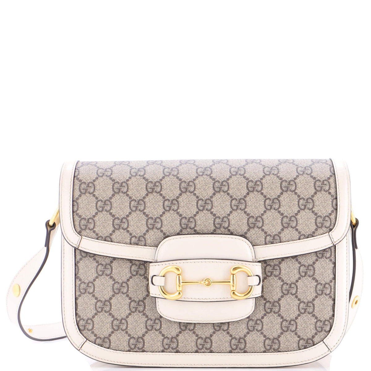 Gucci GUCCI Horsebit 1955 Shoulder Bag GG Coated Canvas with Leather Small