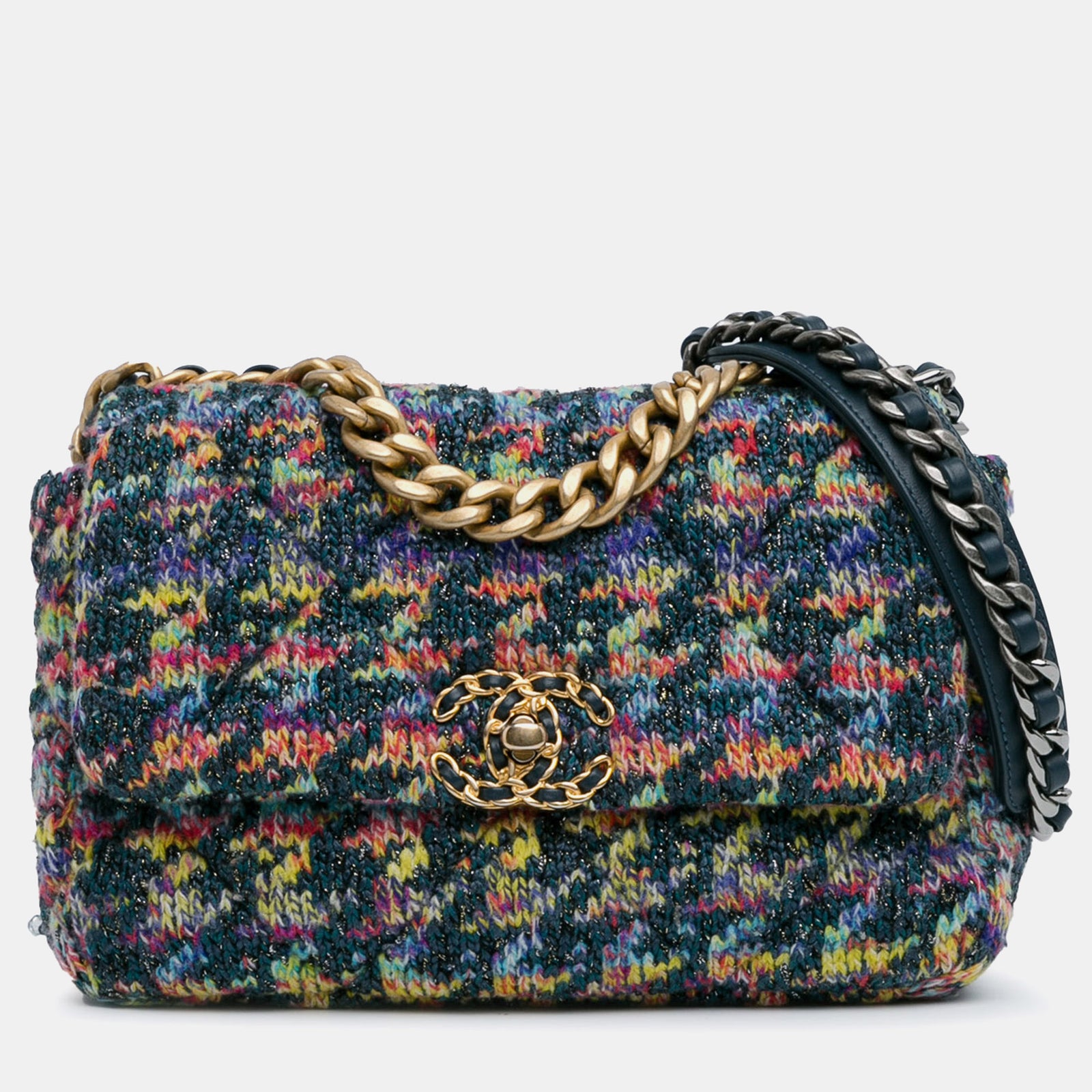 Chanel Large Multicolor Tweed 19 Flap Bag