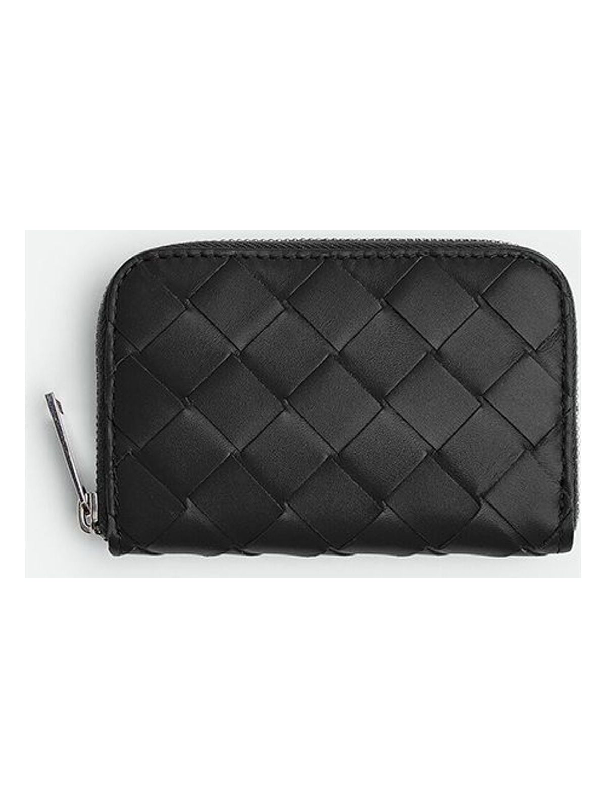 Bottega Veneta Men's Woven Zipped Wallet in Black | Size UNICA | 620348VCPQ4