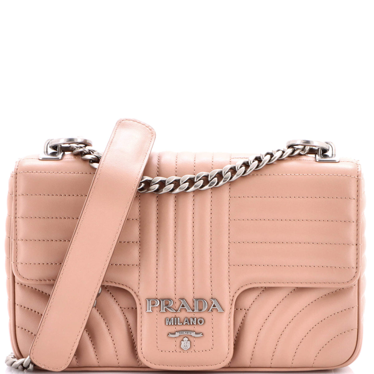 Prada PRADA Chain Flap Shoulder Bag Diagramme Quilted Leather Medium