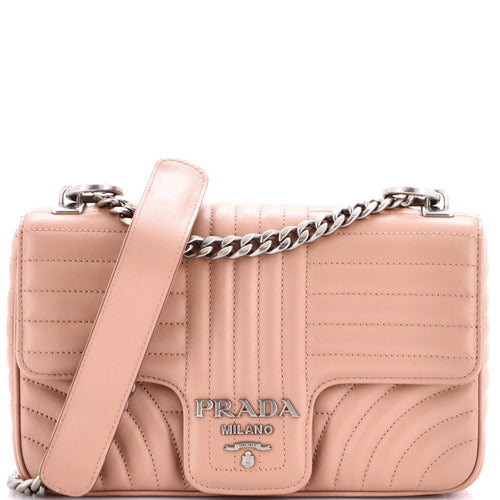PRADA Chain Flap Shoulder Bag Diagramme Quilted Leather Medium
