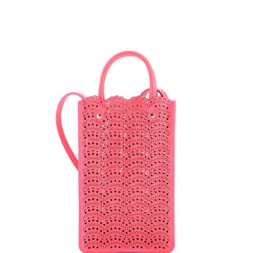 Garance Phone Holder Crossbody Bag Laser Cut Leather Small