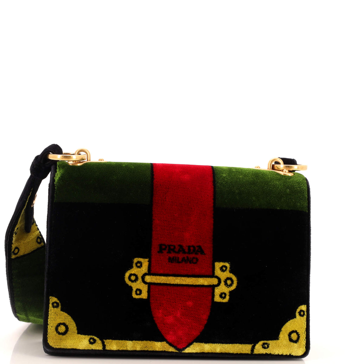 Prada PRADA Cahier Crossbody Bag Printed Velvet Small