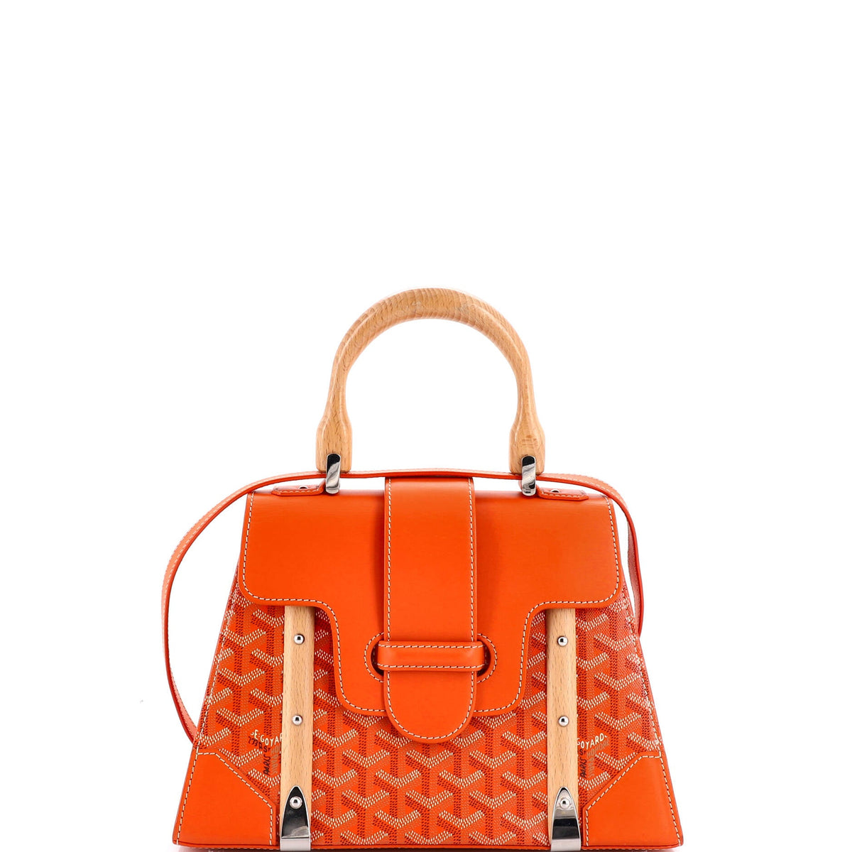 Goyard GOYARD Saigon Top Handle Bag Coated Canvas with Leather PM