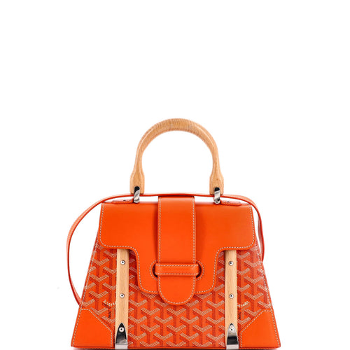 GOYARD Saigon Top Handle Bag Coated Canvas with Leather PM