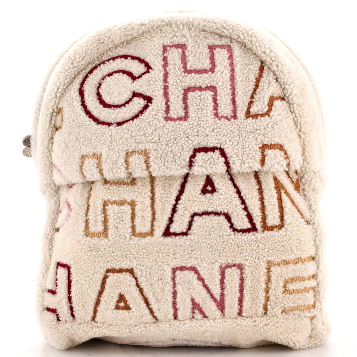 Chanel CHANEL Logo Zip Backpack Shearling