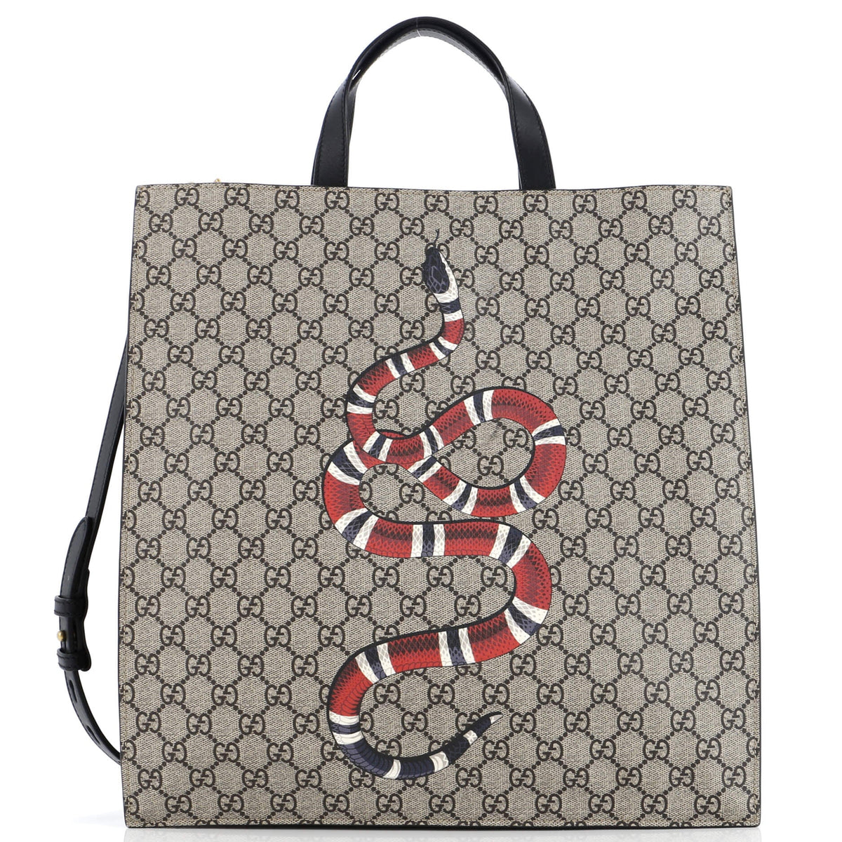 Gucci GUCCI Convertible Soft Open Tote Printed GG Coated Canvas Tall