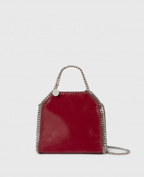 Falabella Tiny Tote Crinkled Patent Bag, Woman, Burgundy