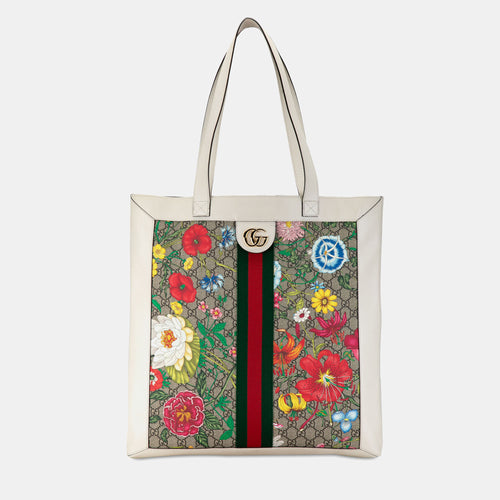 GG Supreme Flora Ophidia Tote Bag