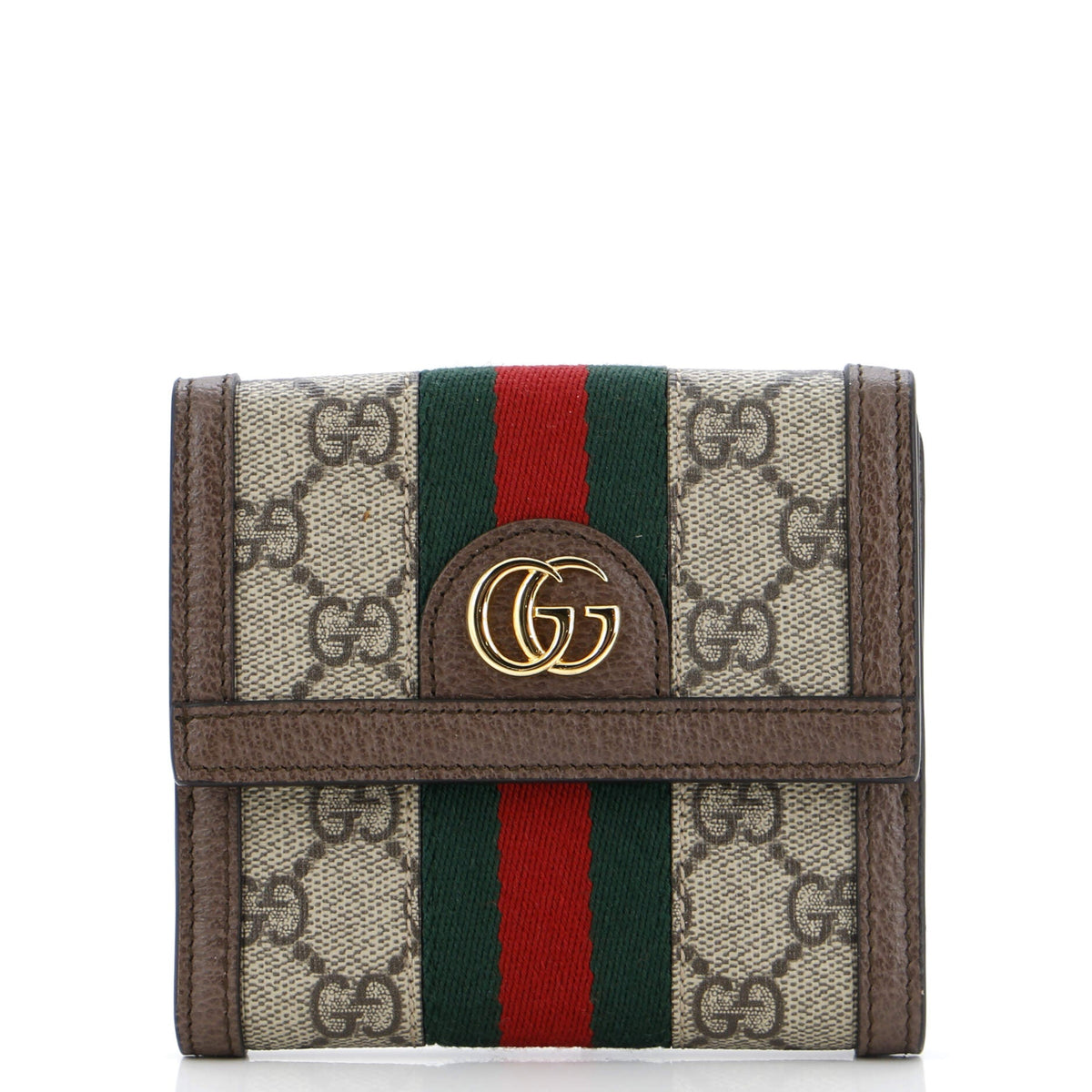 Gucci GUCCI Ophidia French Flap Wallet GG Coated Canvas Compact