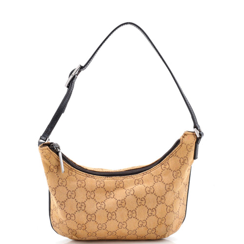 GUCCI Vintage Pochette Shoulder Bag GG Canvas Small