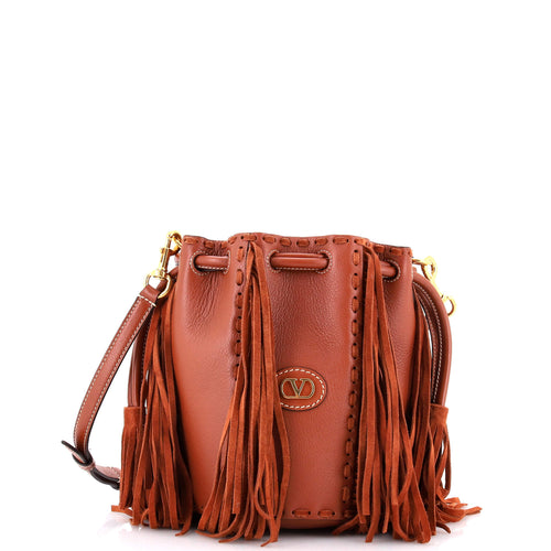 VALENTINO GARAVANI Nellcote Bucket Bag Leather with Suede Small