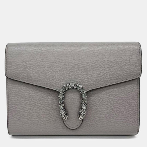 Grey Leather Dionysus Mini Chain Shoulder Bag