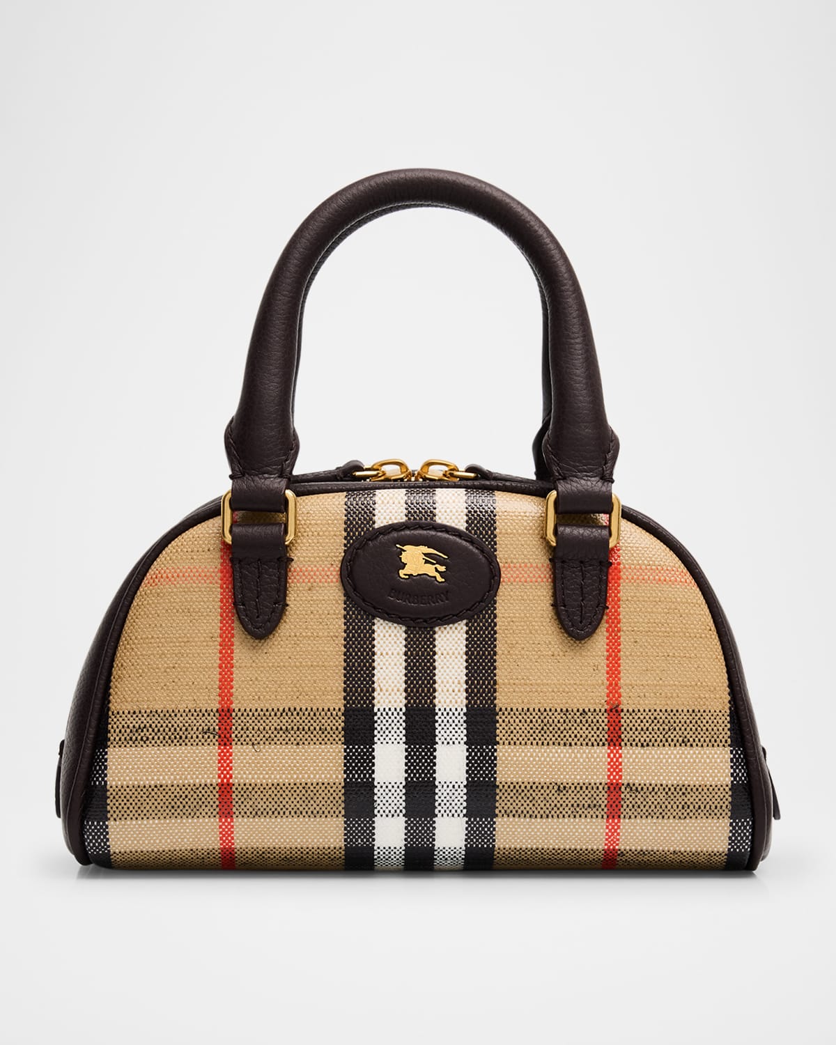 Burberry Highlands Mini Check Bowling Crossbody Bag