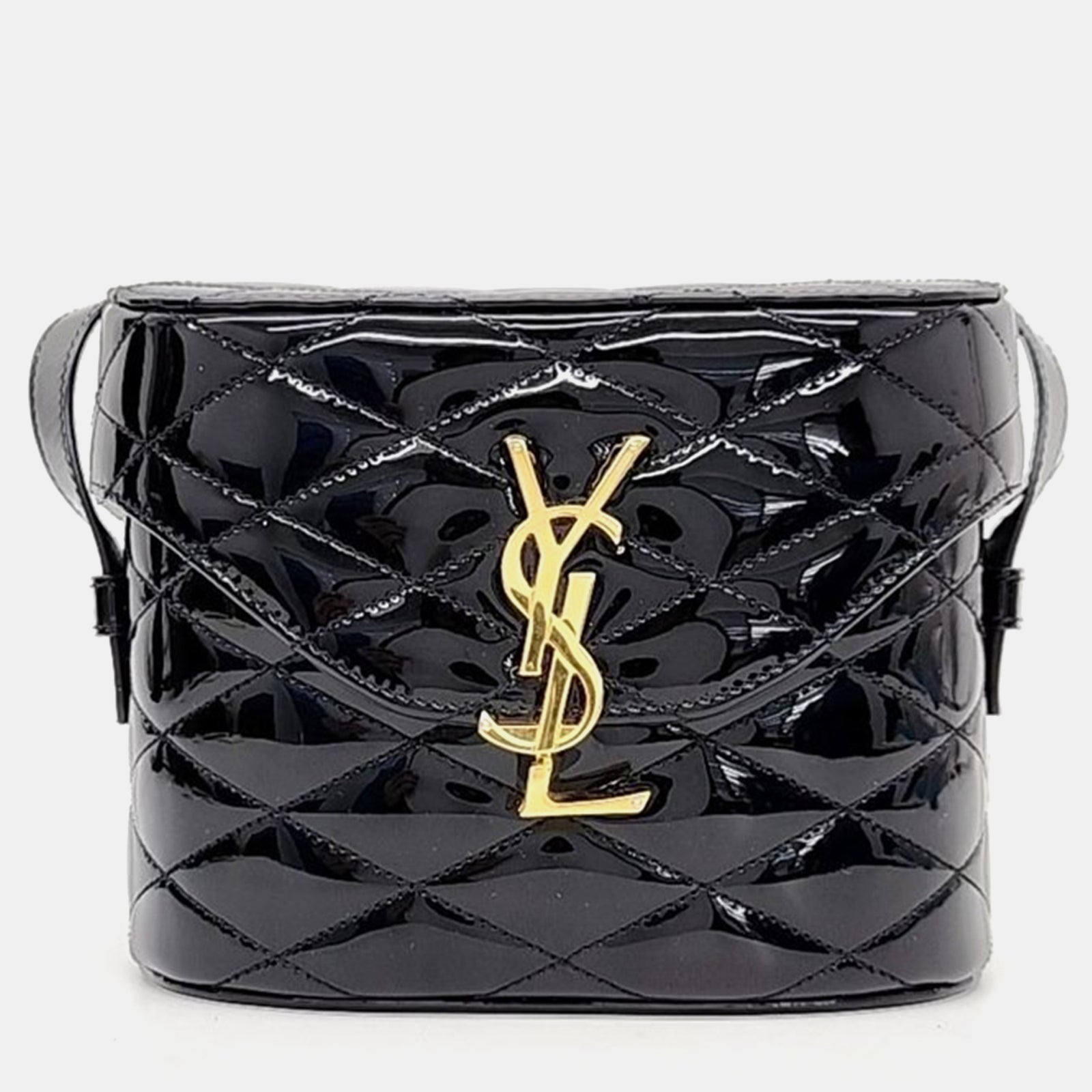 Saint Laurent Paris Saint Laurent Black Patent Leather June Shoulder Bag