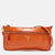 Orange Leather Zip Crossbody Bag