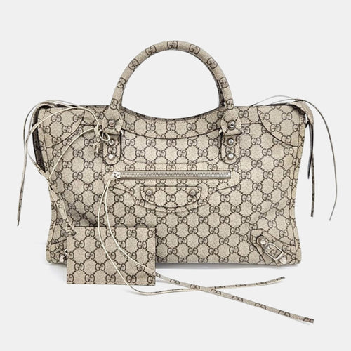 x Balenciaga Multicolor Canvas The Hacker Project Motor Bag