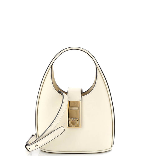 Gancini Buckle Hobo Leather Mini